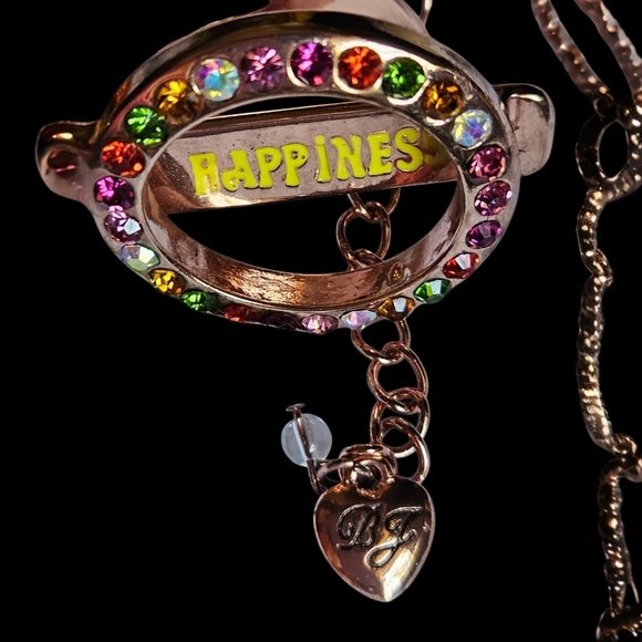 👓💖🦋Betsey 100% Authentic Multicolor Crystal Glasses Pendant Necklace - NWOT - Picture 4 of 12